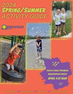 2024 Spring/Summer Activity Guide Cover - registration opens April 4 at 8am