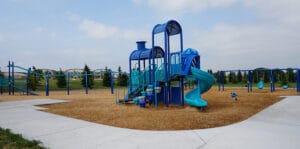 blue playground at Horizon Park