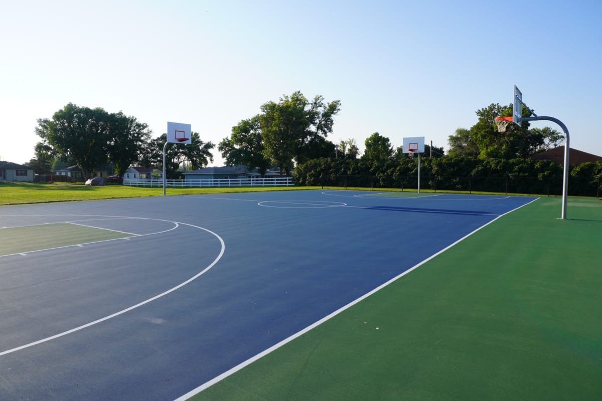 basketball park with three hoops at 23rd St. Park