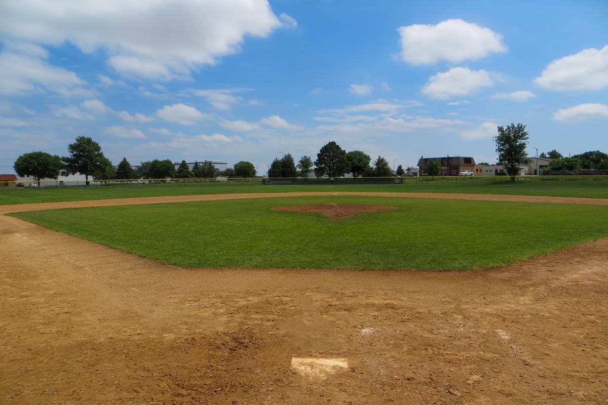 view from home plate at Haaland Field