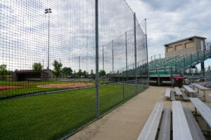 view of baseball field from bleachers