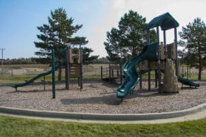 green playground at Cottonwood Park