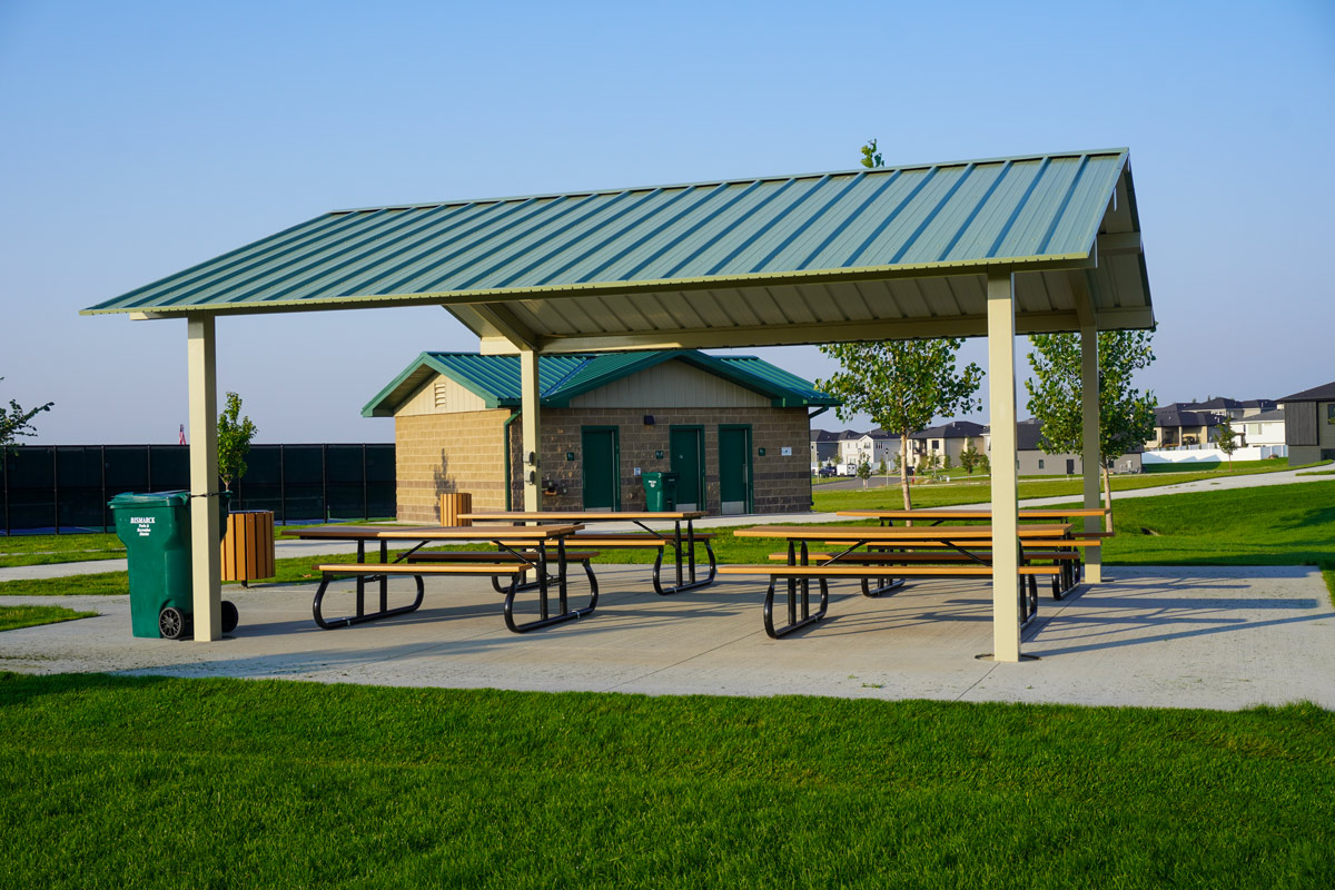 picnic shelter with four tables at Elk Ridge Park