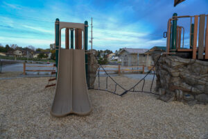 playground at Hay Creek Park featuring the slides and climbing rope