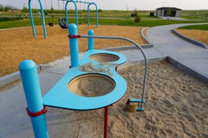 sand feature at Promontory Point Park playground