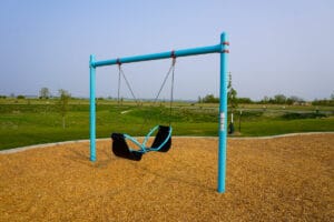 swing set at Promontory Point Park