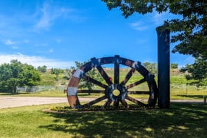 ship wheel art at Steamboat Park