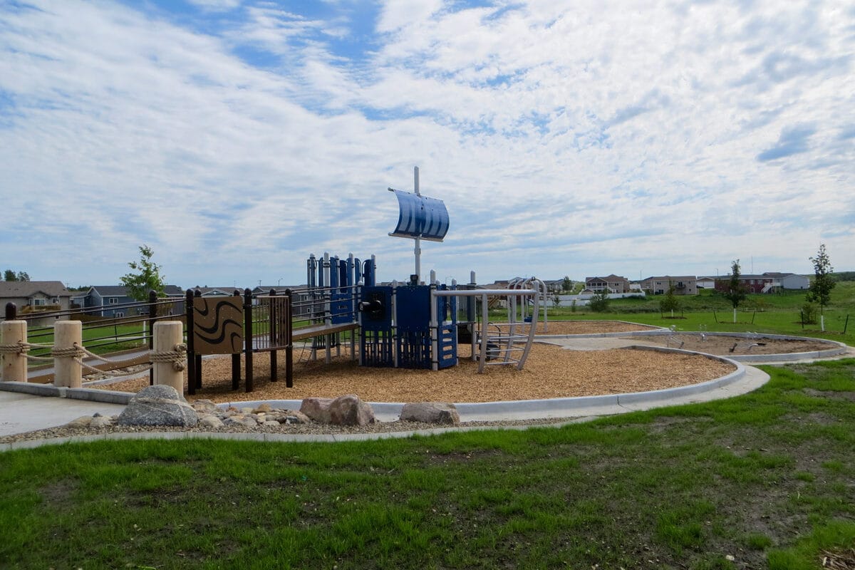 blue playground at Sunrise Park
