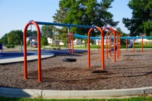 tire swing on the playground at Wachter Park