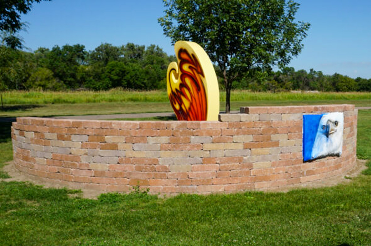 Rising Eagle sculpture at Pioneer Park
