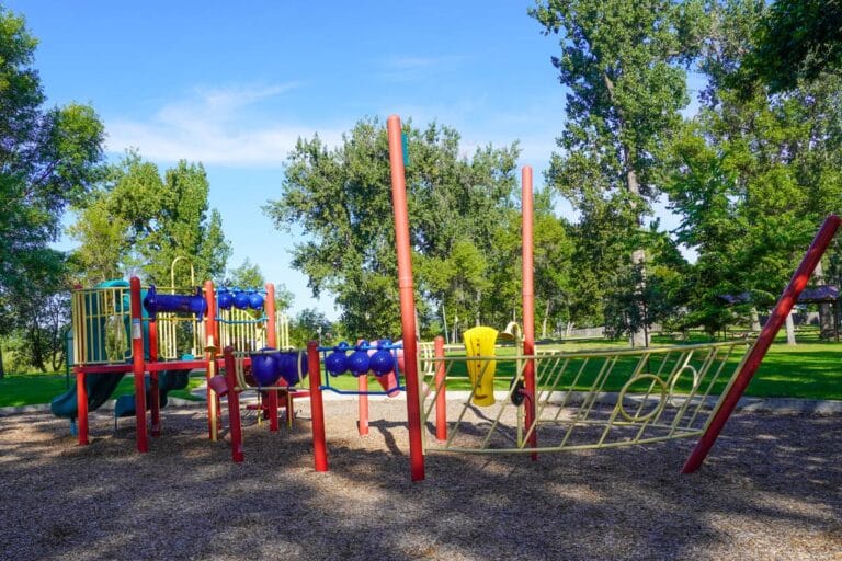 colorful playground near shelter 3 at Sertoma Park