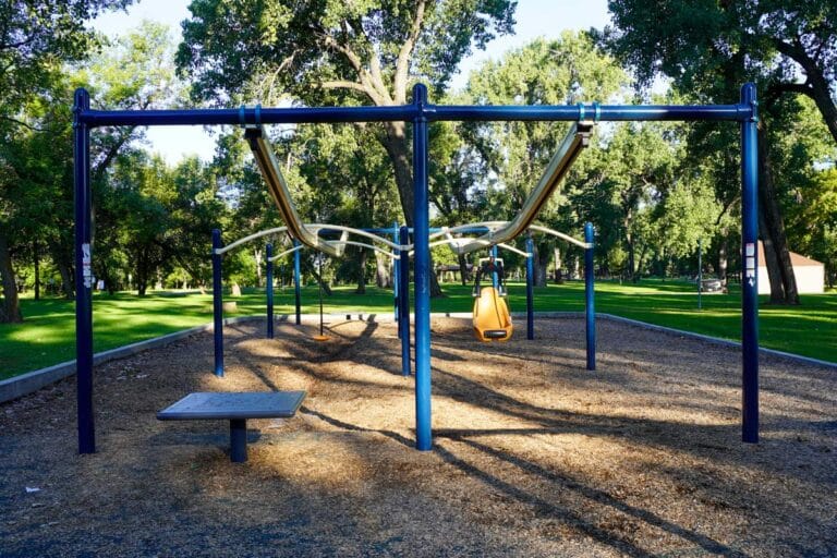 sliding swings near shelter 4 at Sertoma Park