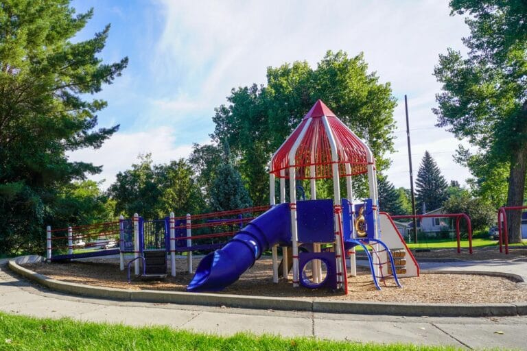 spaceship themed playground near shelter 9 at Sertoma Park