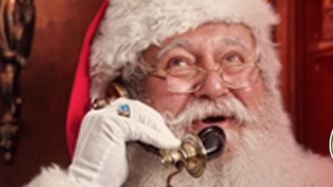 Santa’s Hotline 2025 Santa making a phone call
