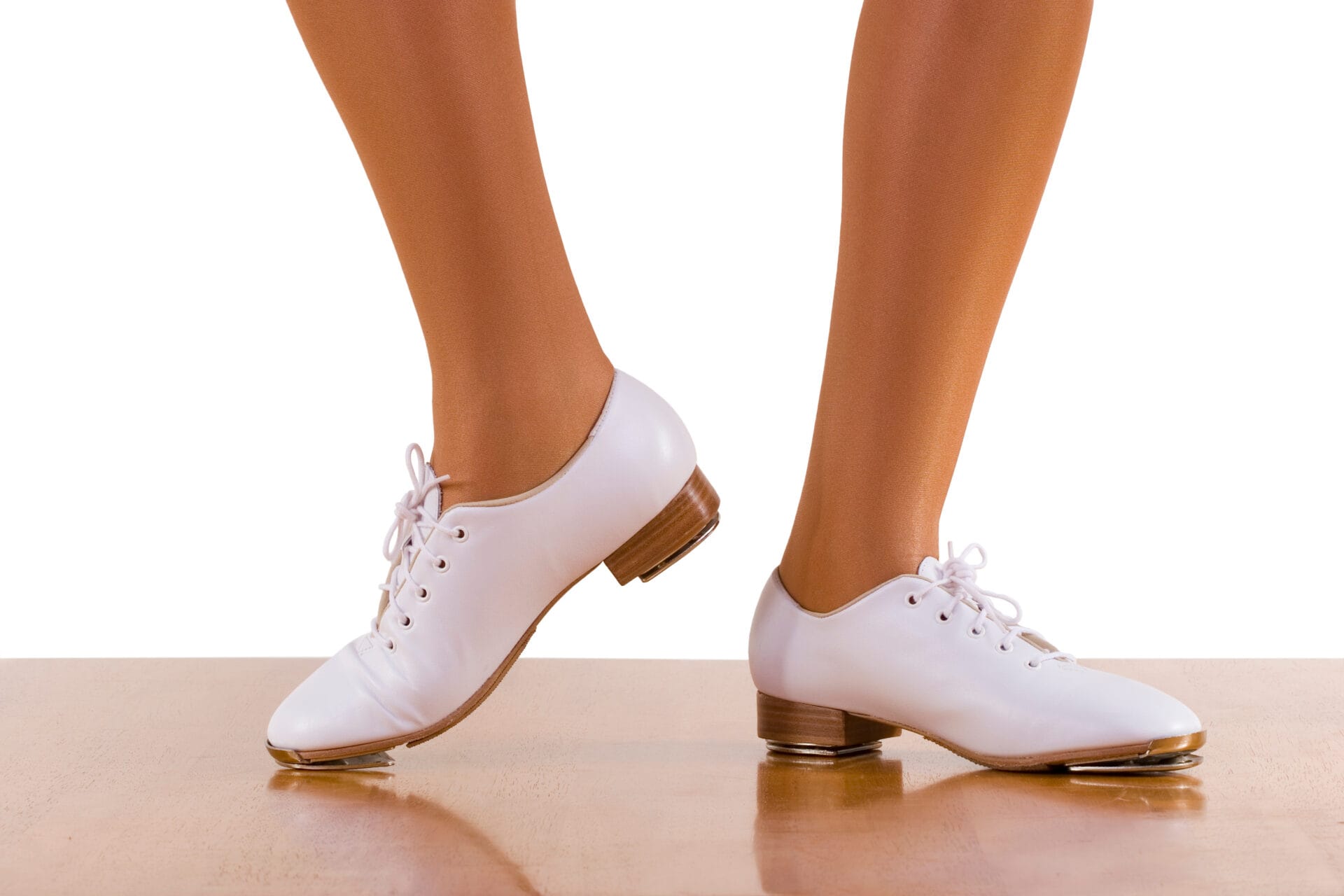 white clog dancing/tap dancing shoes