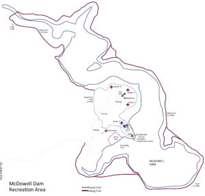 map of McDowell Dam Recreation Area