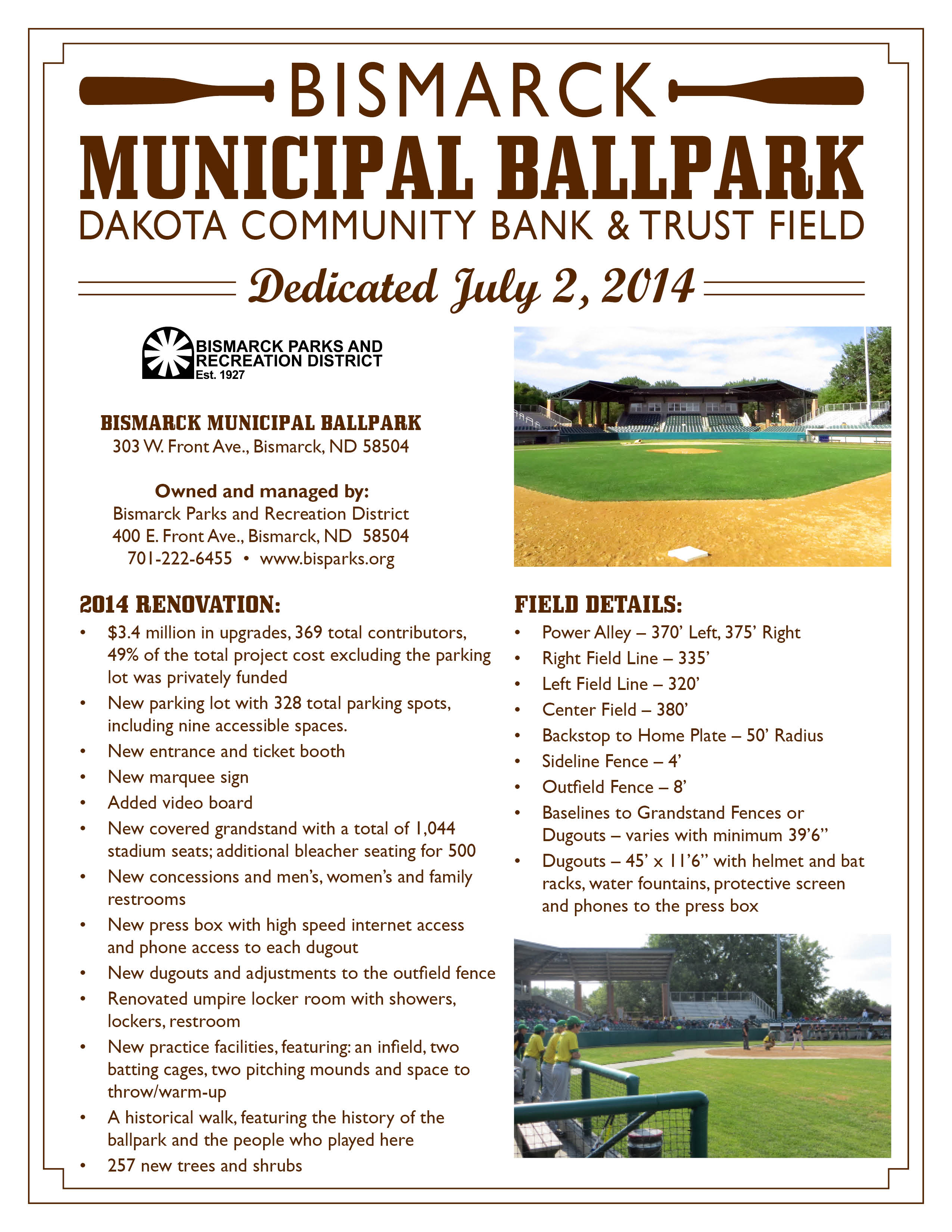 Bismarck Municipal Ballpark Seating Chart
