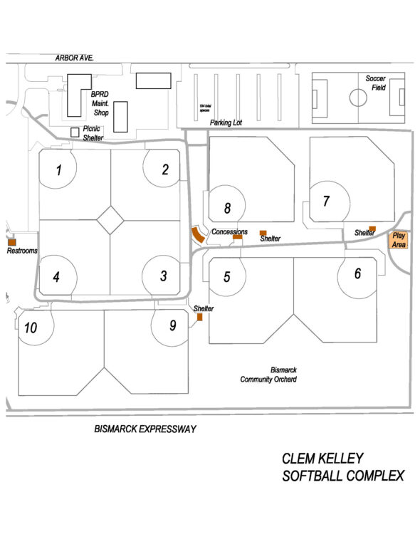 Map of Clem Kelley Softball Complex
