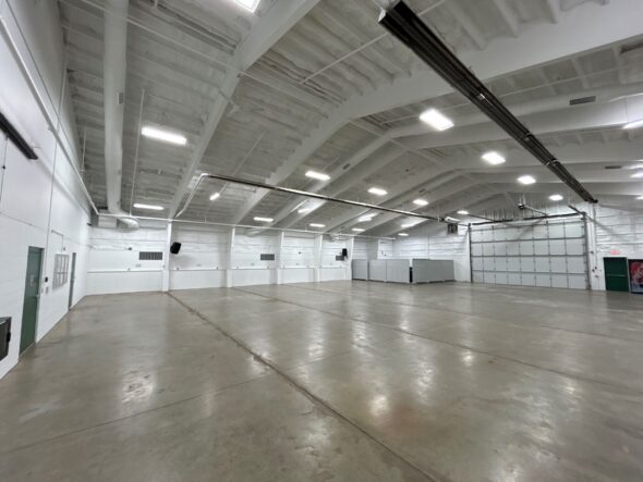 Photo of interior of Joann Hetzel Memorial 4-H Building taken from southwest corner