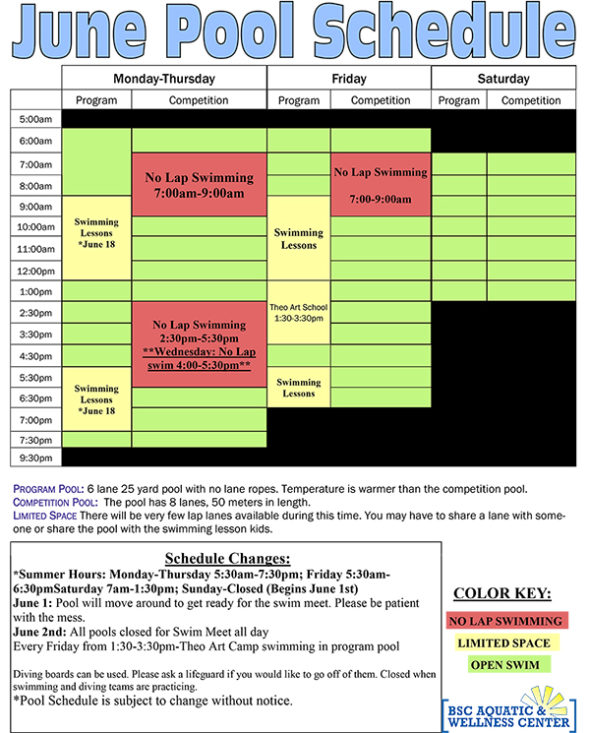Pool Schedule Bismarck Parks & Recreation