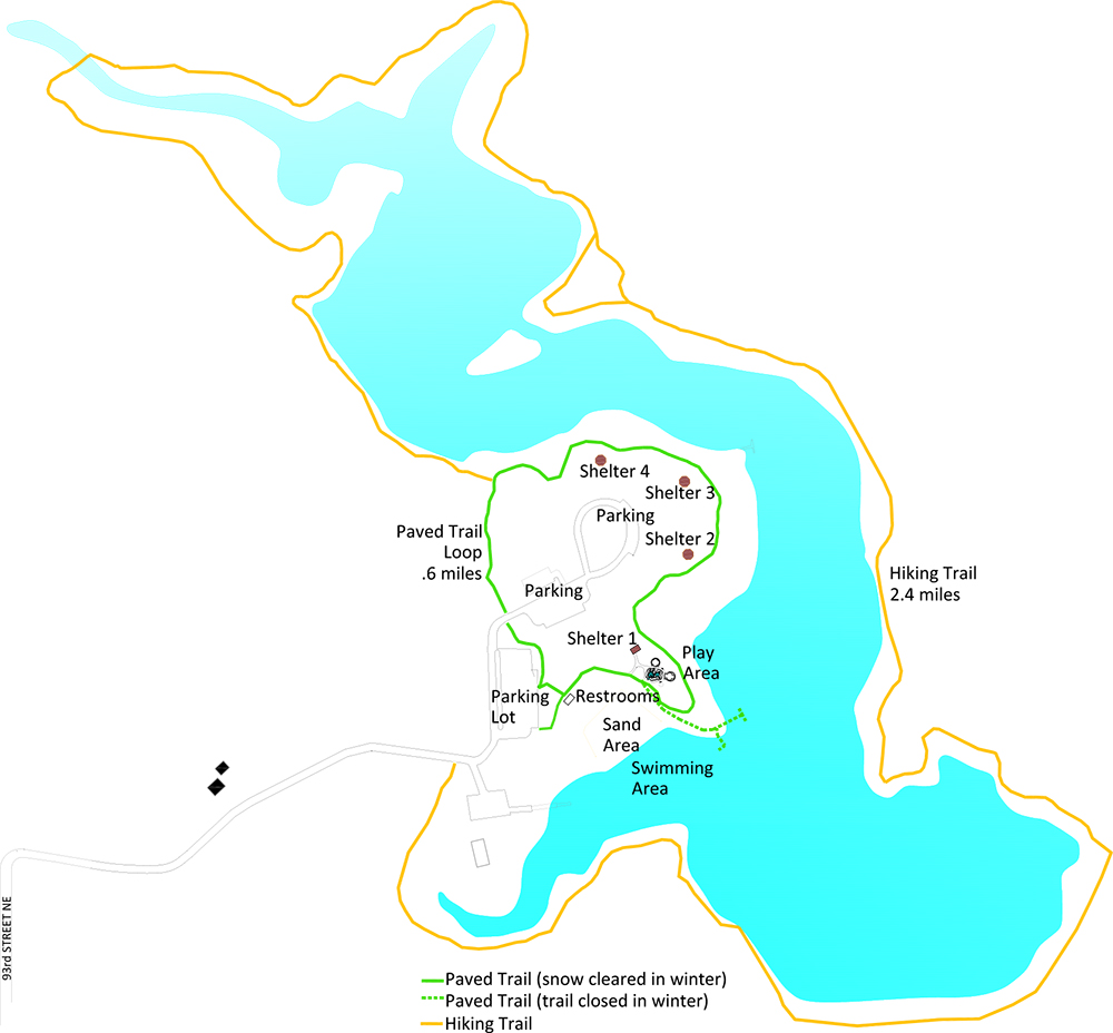 Map of the McDowell Dam Recreation Area.