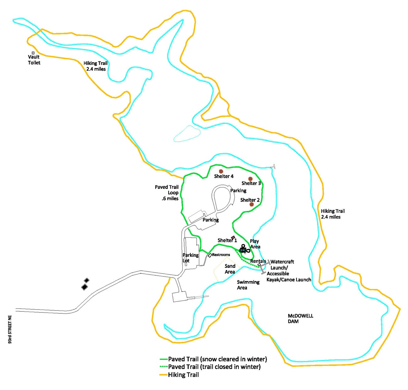 McDowell Dam map