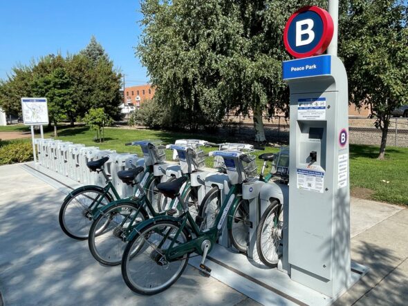 Peace Park Bike Station with Bikes