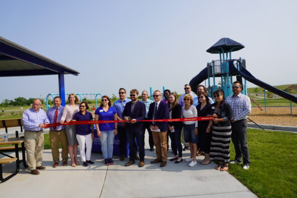 Ribbon cutting for Promontory Point Park